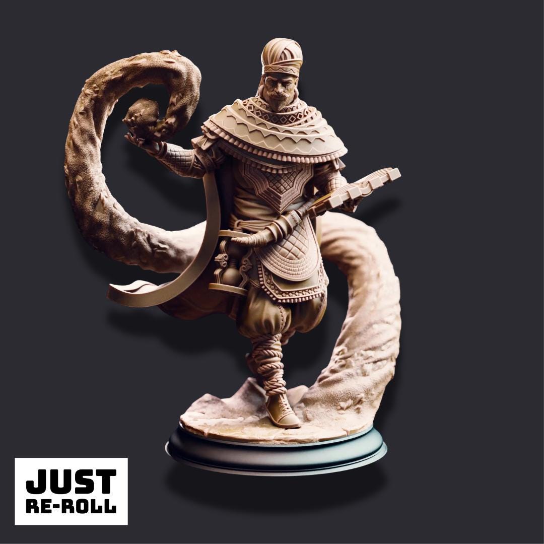 Ahmarai Waqalas – Time Wizard - 3D Printed Wizard Character Miniature