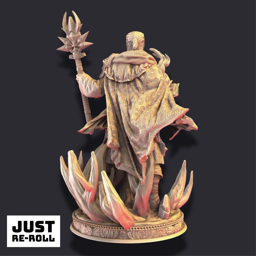 Aaron Drafthold – Loremaster of Tharador - 3D Printed Wizard Character Miniature