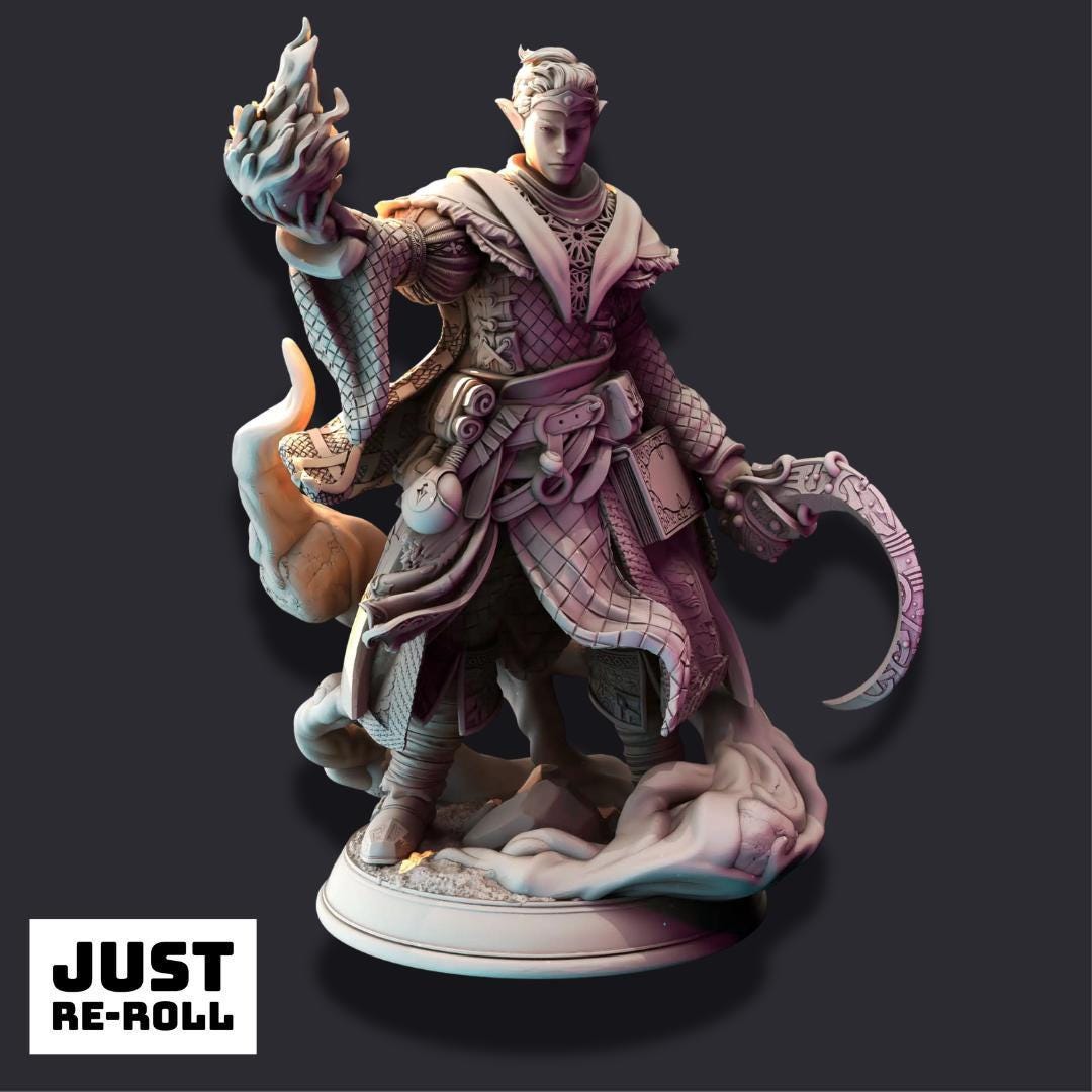 Yunas Ecklinse – Agent of Illusion - 3D Printed Wizard Character Miniature