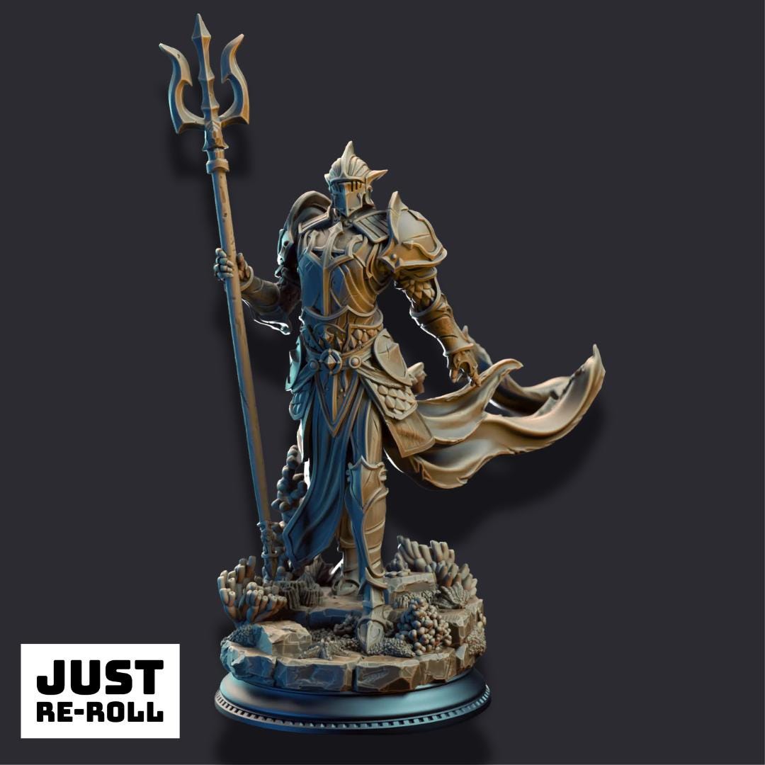 Cylantros Azurius – Paladin of Inderimaethn - 3D Printed Paladin Character Miniature
