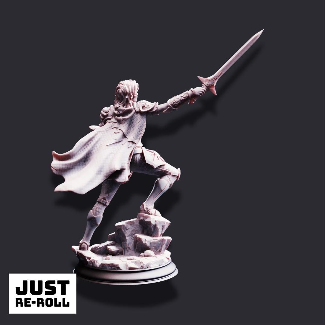 Hitalia – Paladin of Glanion - 3D Printed Fighter Character Miniature