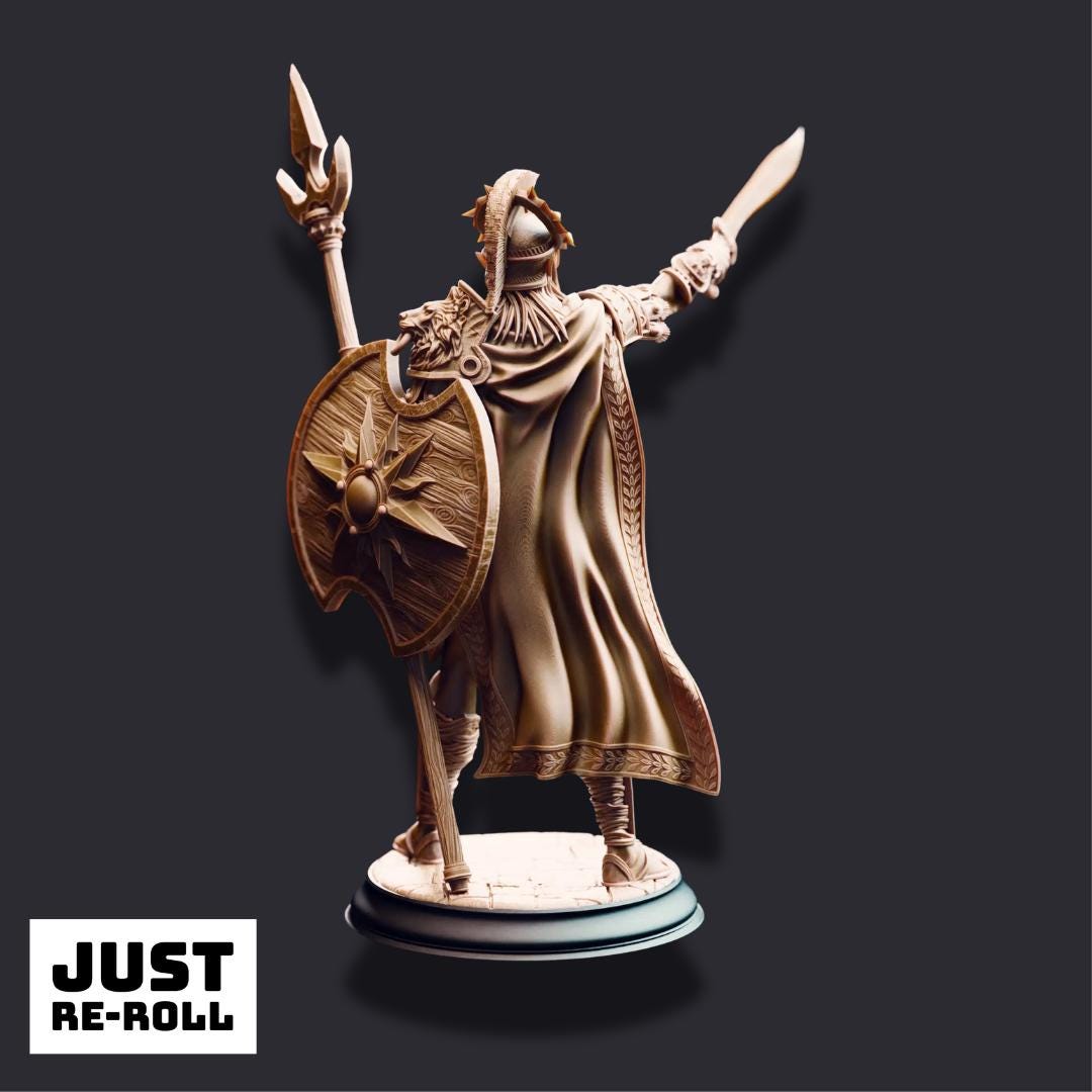 Vilryn Kaedrys – Sun Elf Gladiator - 3D Printed Fighter Character Miniature