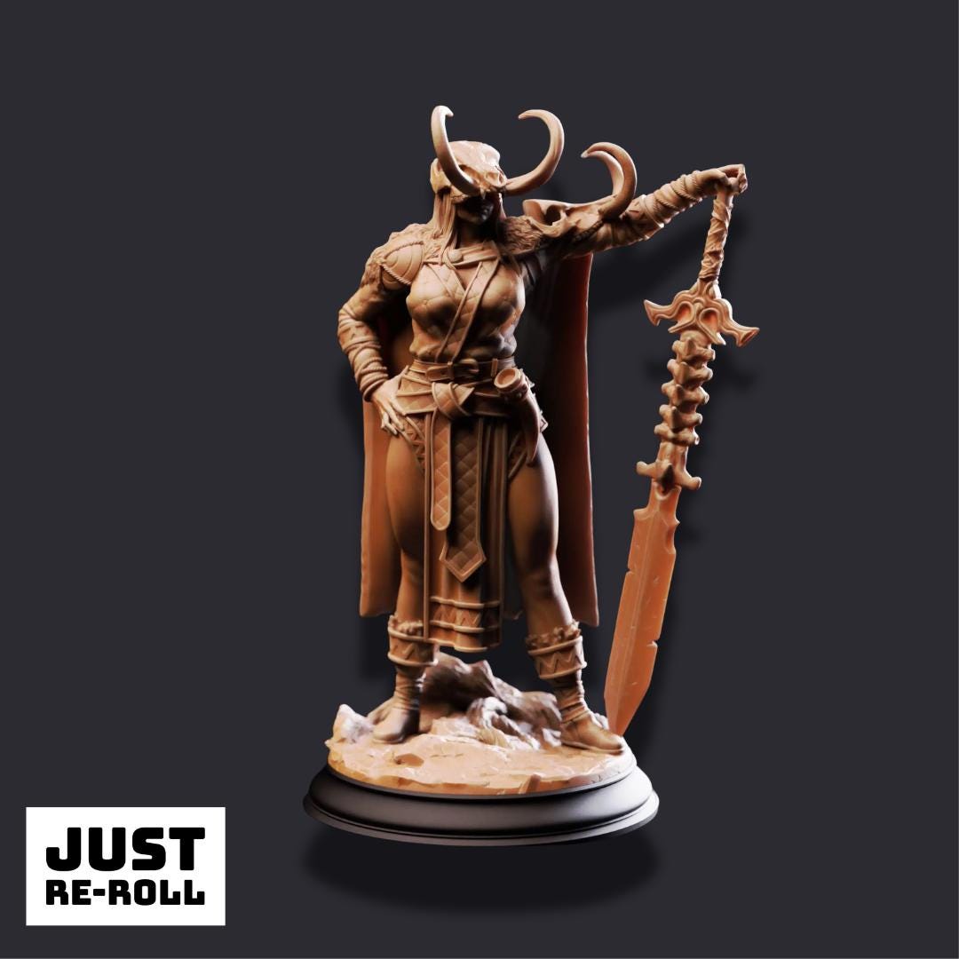 Skadi – Maiden of Vengeance - 3D Printed Barbarian Character Miniature