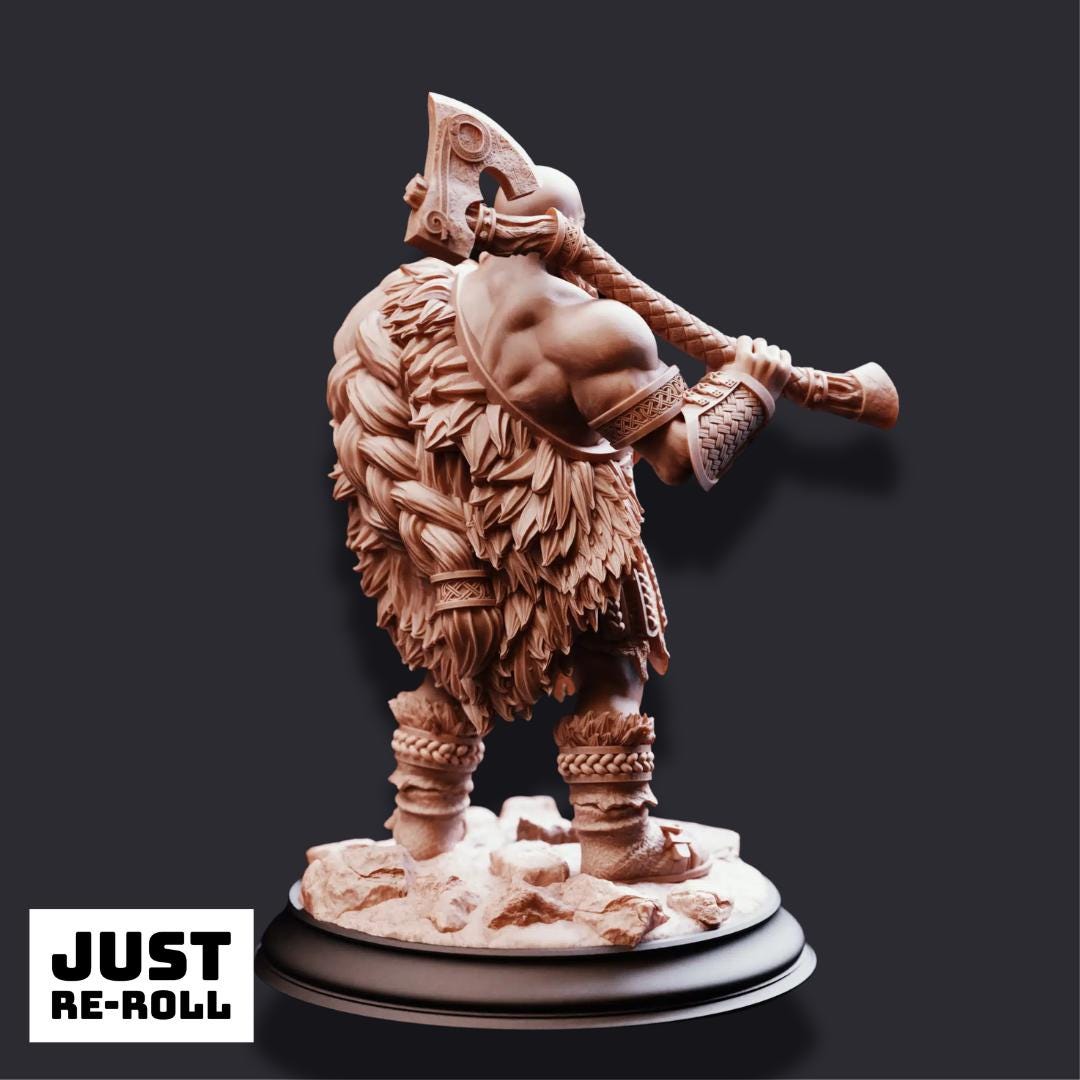 Orzei of Varekan – Dwarven Berserker - 3D Printed Barbarian Character Miniature
