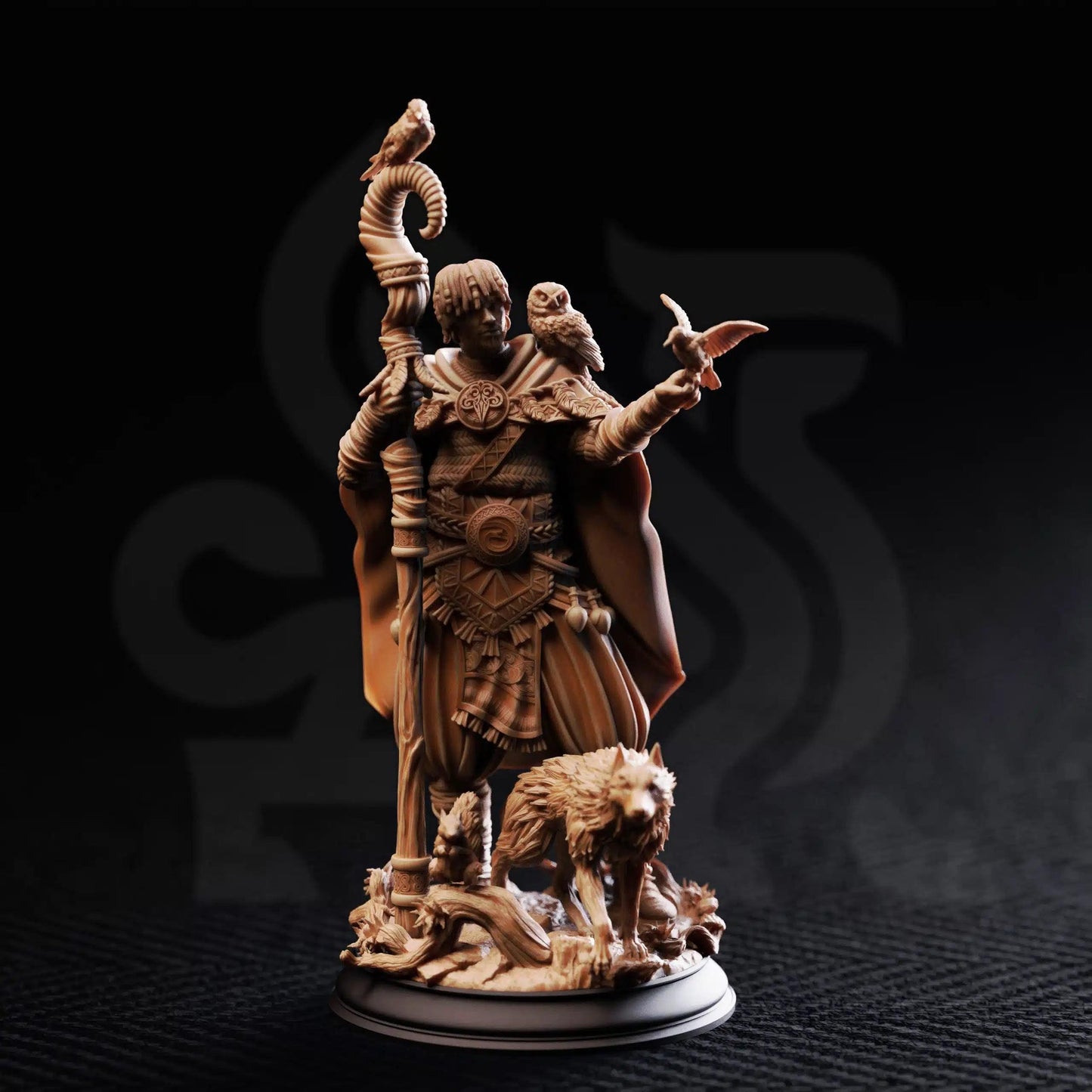 Gwambari – Animal Friend Shaman - 3D Printed Druid Character Miniature