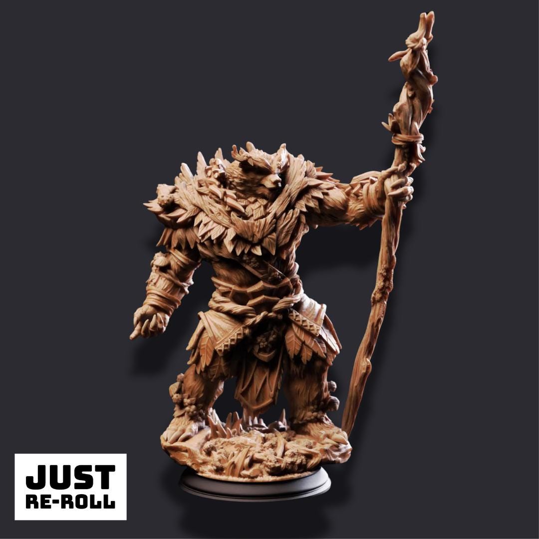 Hvitabjörn – Druid of the White Tundra - 3D Printed Druid Character Miniature