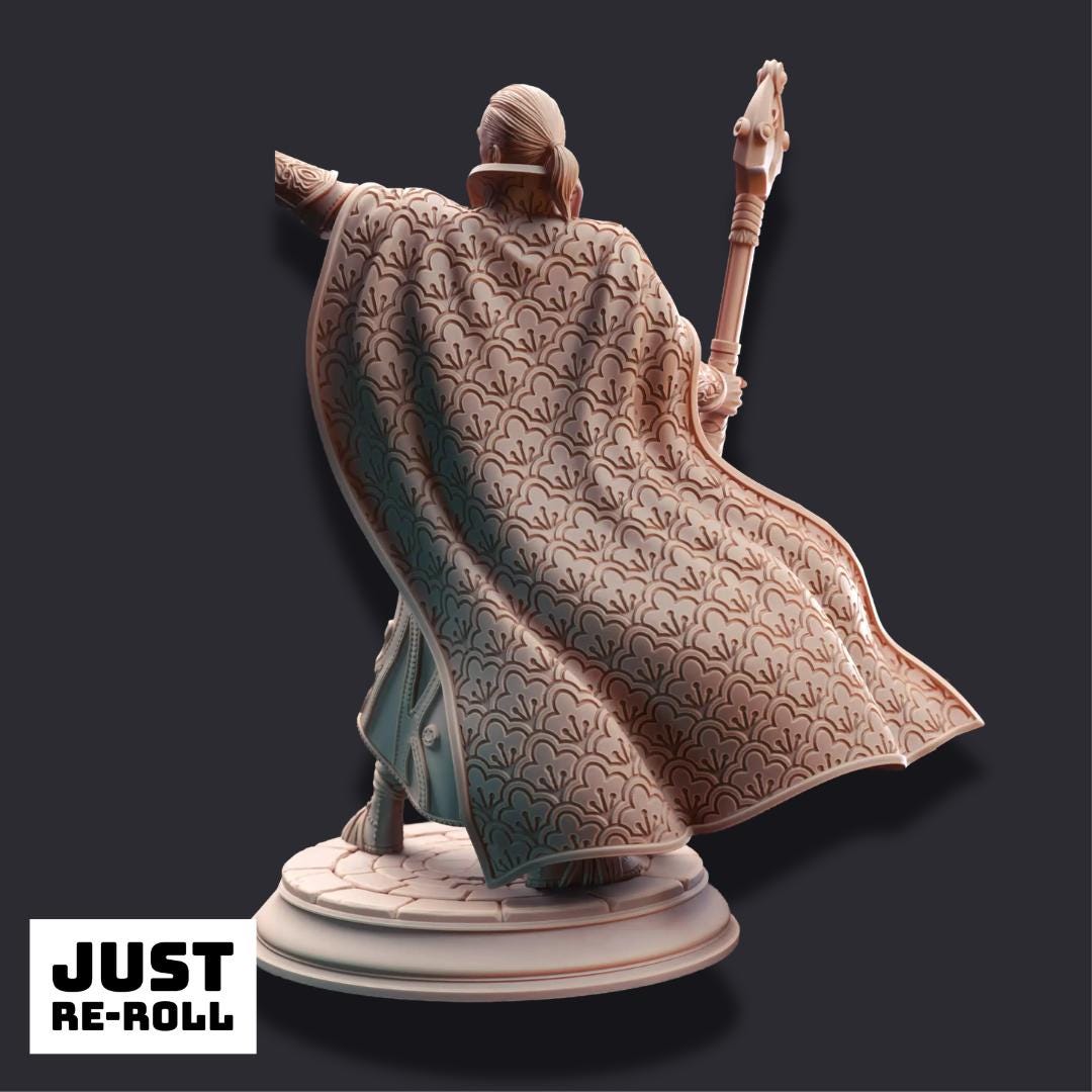 Jonas the Trick – Illusionist Wizard - 3D Printed Wizard Character Miniature