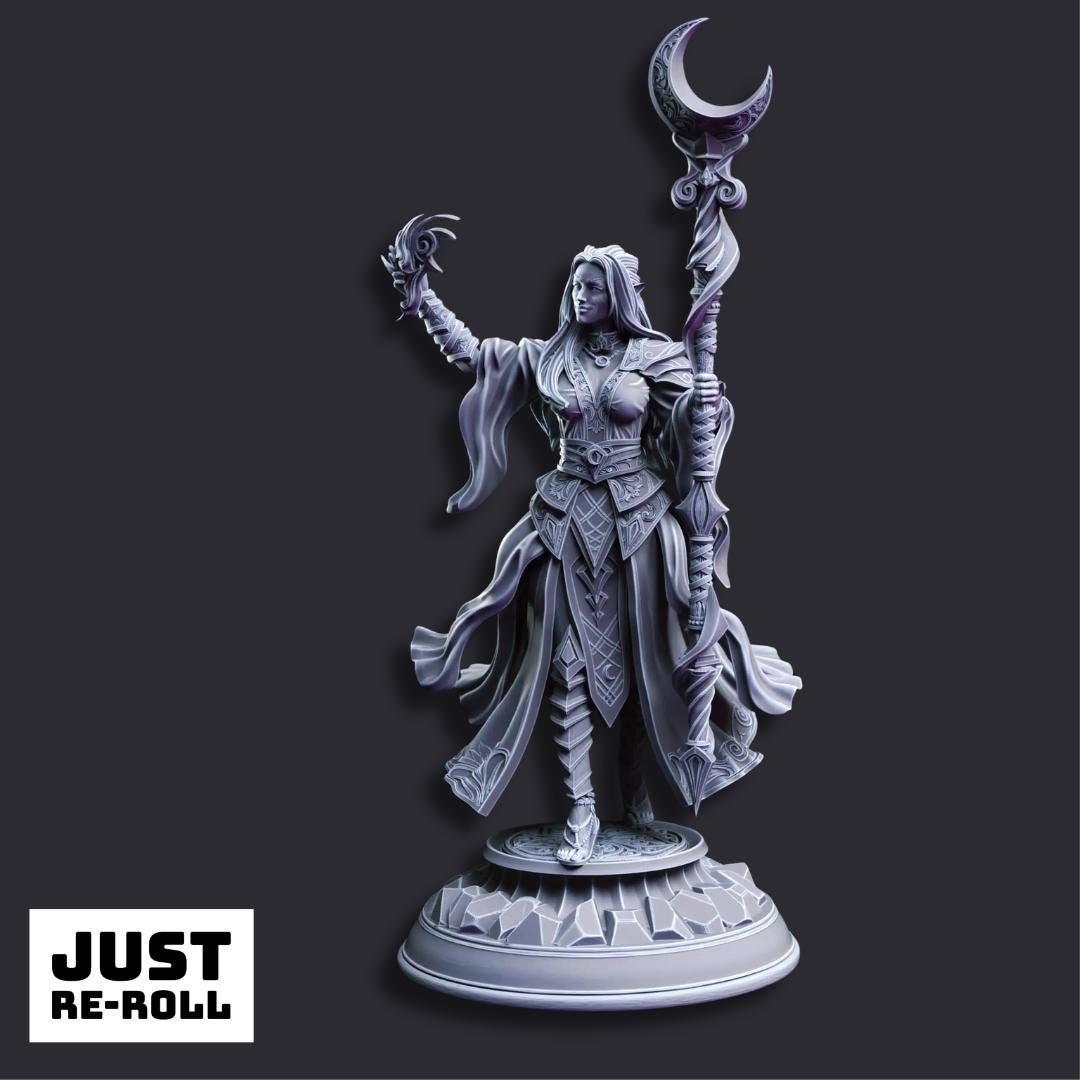 Kadna Glydrin Glanbeli’s Chosen - 3D Printed Wizard Character Miniature