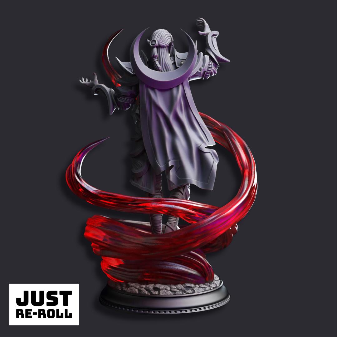 Ilvos Drak’thin – Drow Lunar Sorcerer - 3D Printed Wizard Character Miniature