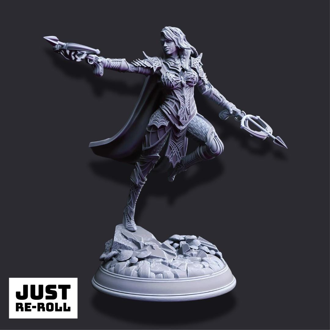 Vakara N’thara – Drow Assassin - 3D Printed Ranger Character Miniature