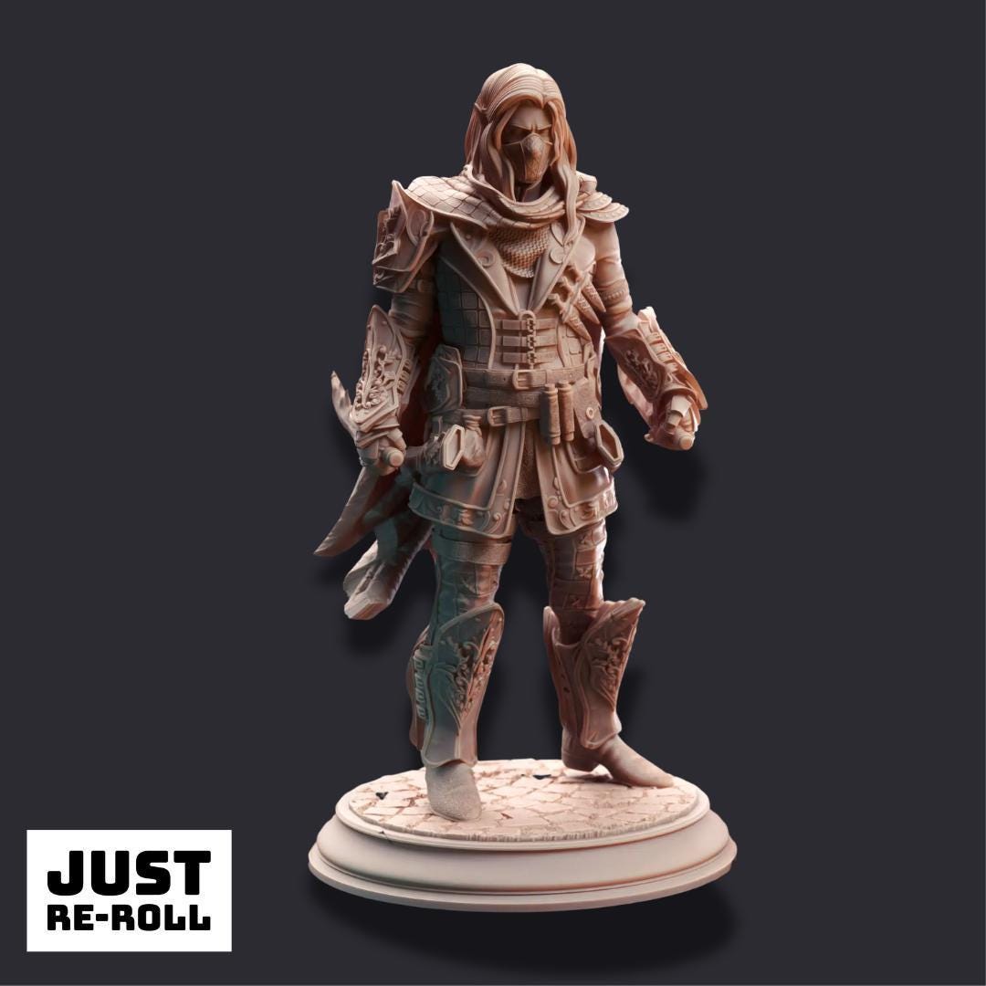 Sylvios the Slip – Elven Rogue Gambler - 3D Printed Rogue Character Miniature