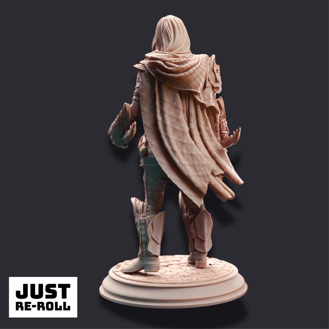 Sylvios the Slip – Elven Rogue Gambler - 3D Printed Rogue Character Miniature