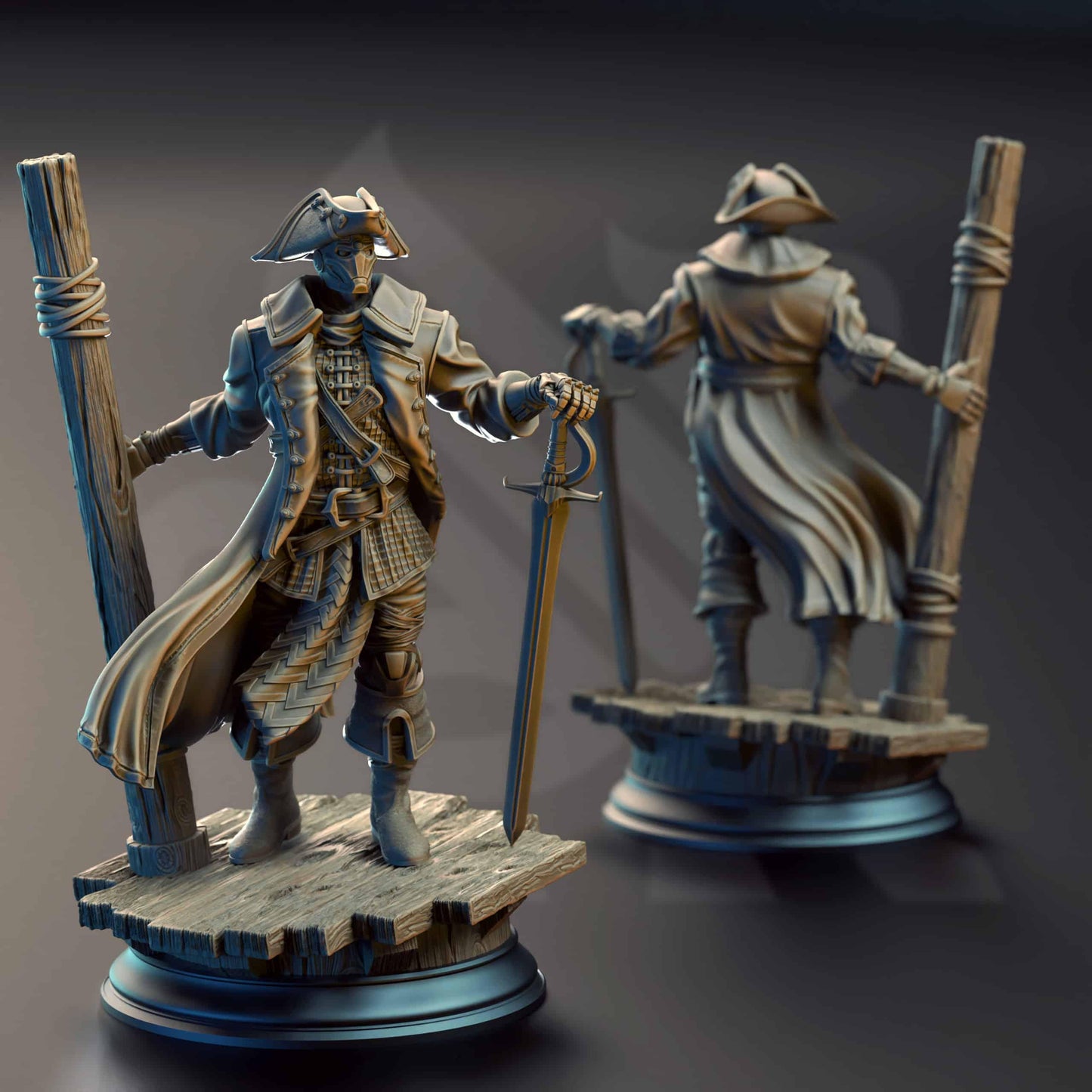 Harvold “Blue Eyes” Stalson – Soulforged Swashbuckler - 3D Printed Rogue Character Miniature
