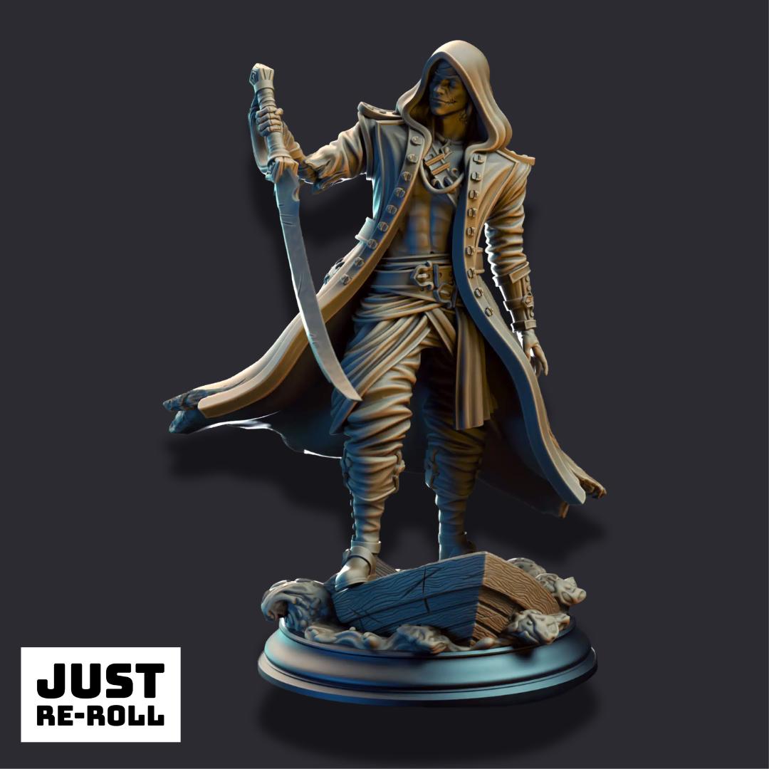 William Jones – Revenant of the Damned Galleon - 3D Printed Rogue Character Miniature