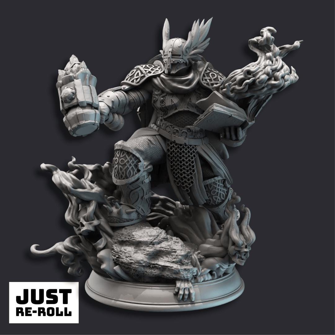 Gorozai Warden of the Sacred Fire - 3D Printed Cleric Character Miniature