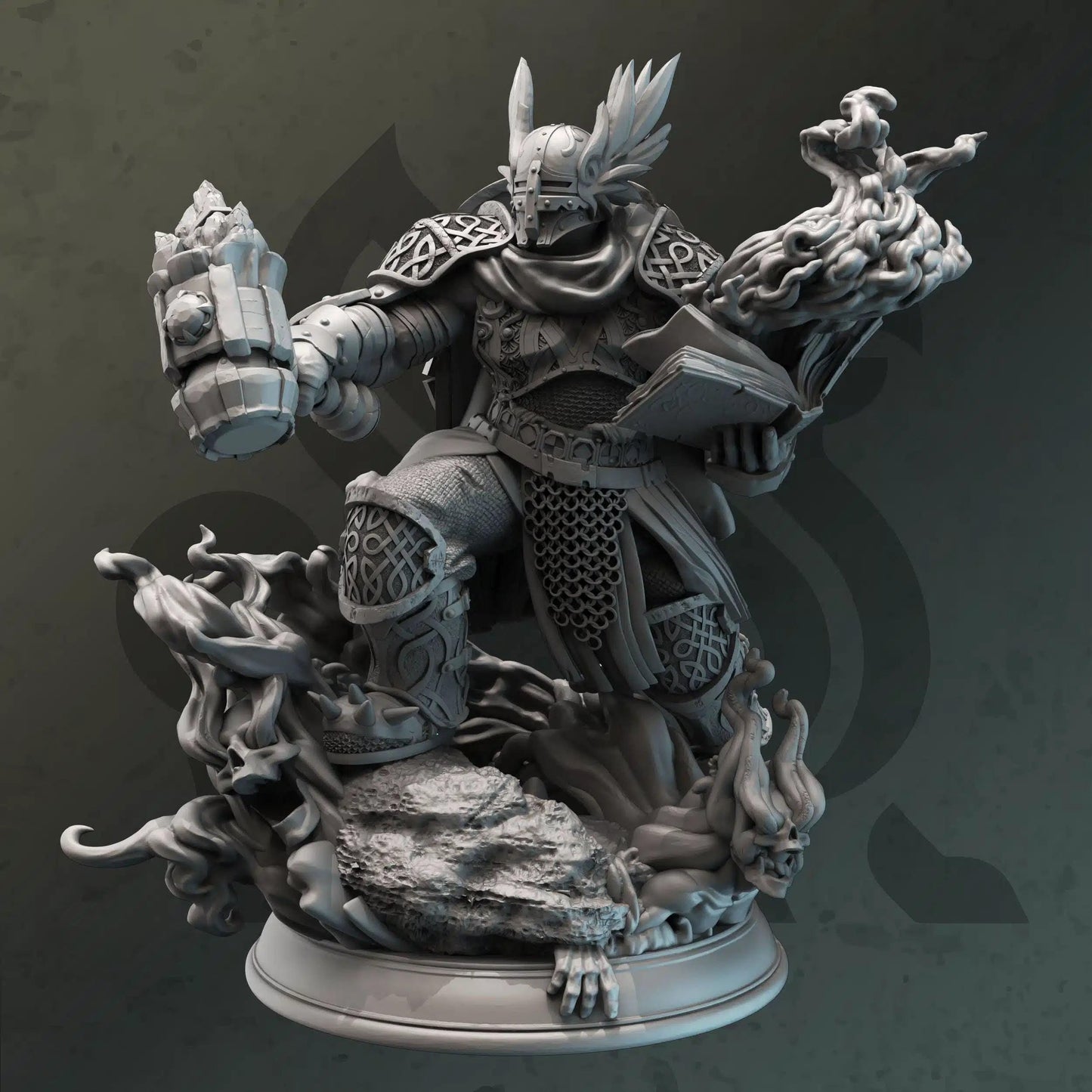 Gorozai Warden of the Sacred Fire - 3D Printed Cleric Character Miniature