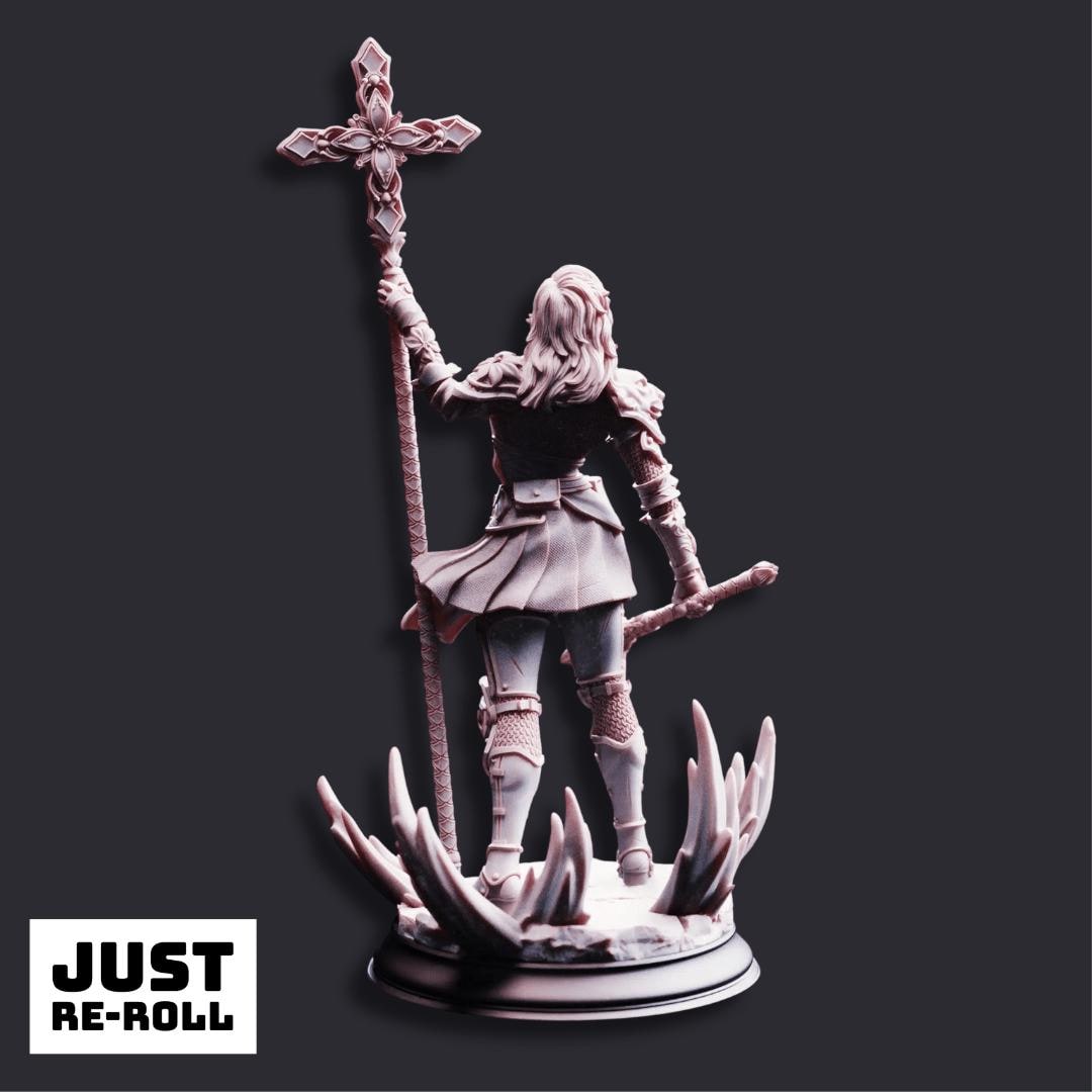 Sara Rosewood Cleric of Cedhelieth - 3D Printed Cleric Character Miniature