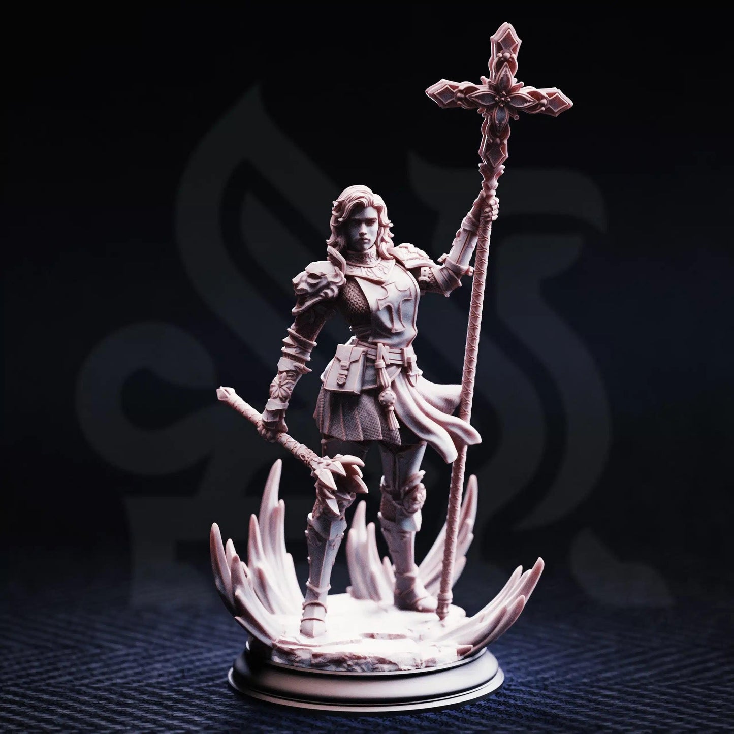 Sara Rosewood Cleric of Cedhelieth - 3D Printed Cleric Character Miniature