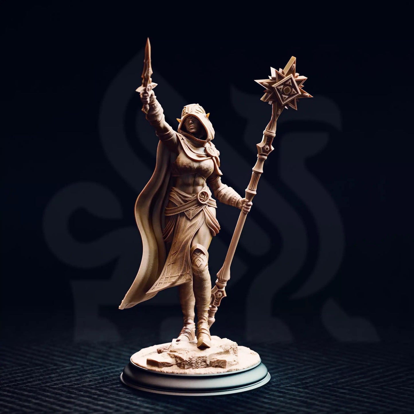 Ilisyia of the Tower Dunes Desert Priestess - 3D Printed Cleric Character Miniature