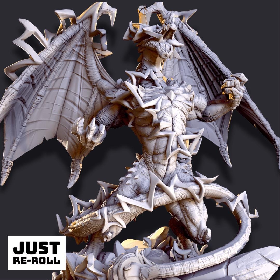 Thular Electric Blue Dragon - 3D Printed Dragon Miniature