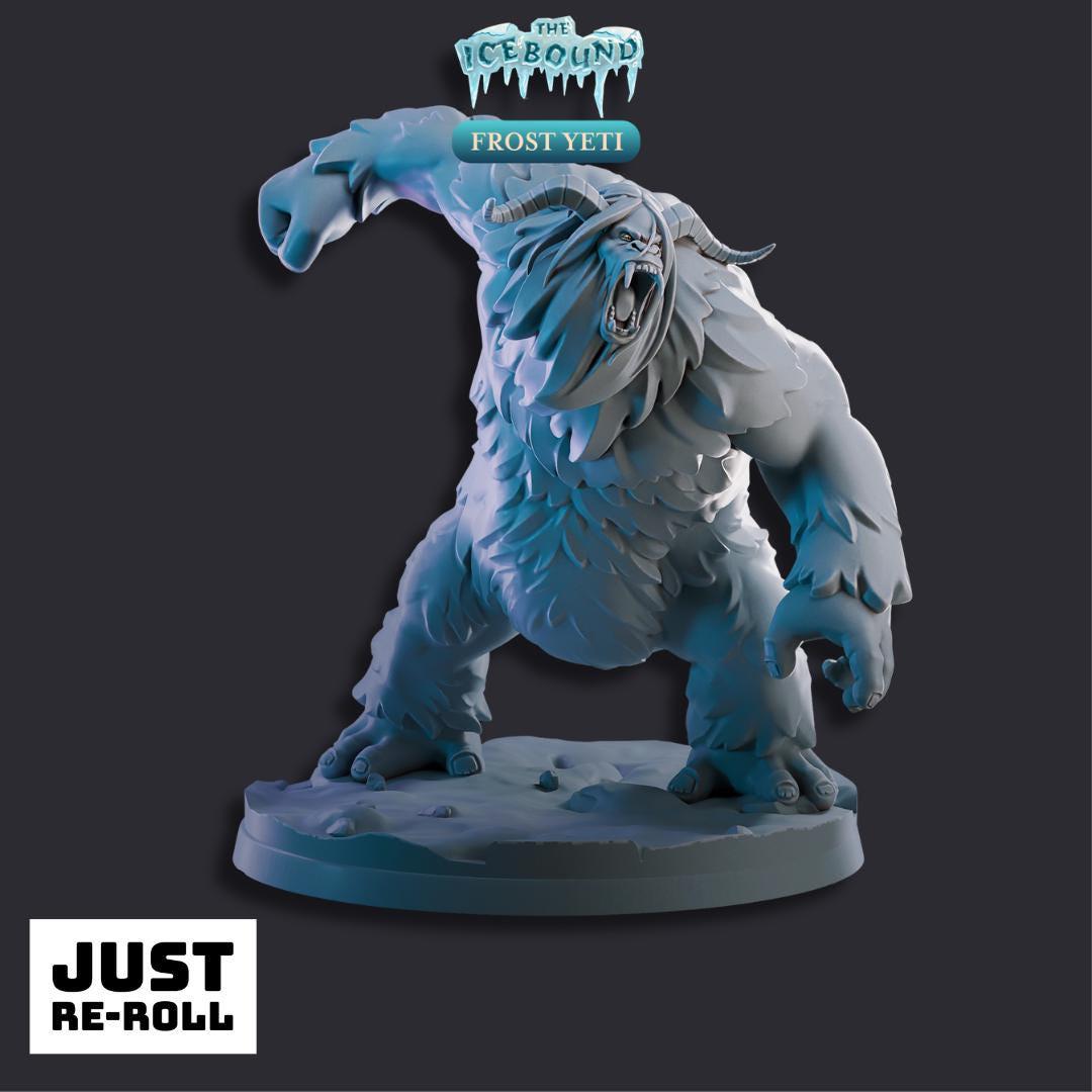 Frost Yeti Miniature – 3D Printed Fantasy RPG Figure (70mm)