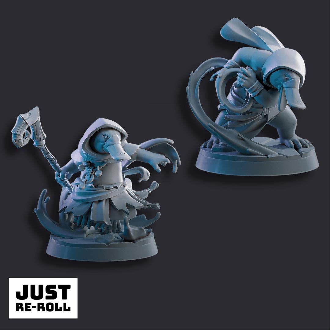 Platypus Tidebinders - 3D Printed Fantasy Platypus Miniatures