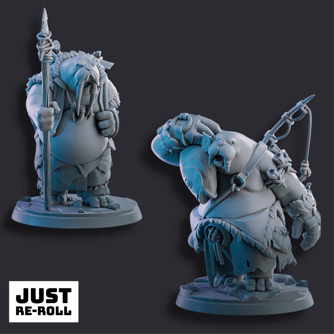 Walrus - 3D Printed Fantasy Walrus Miniatures