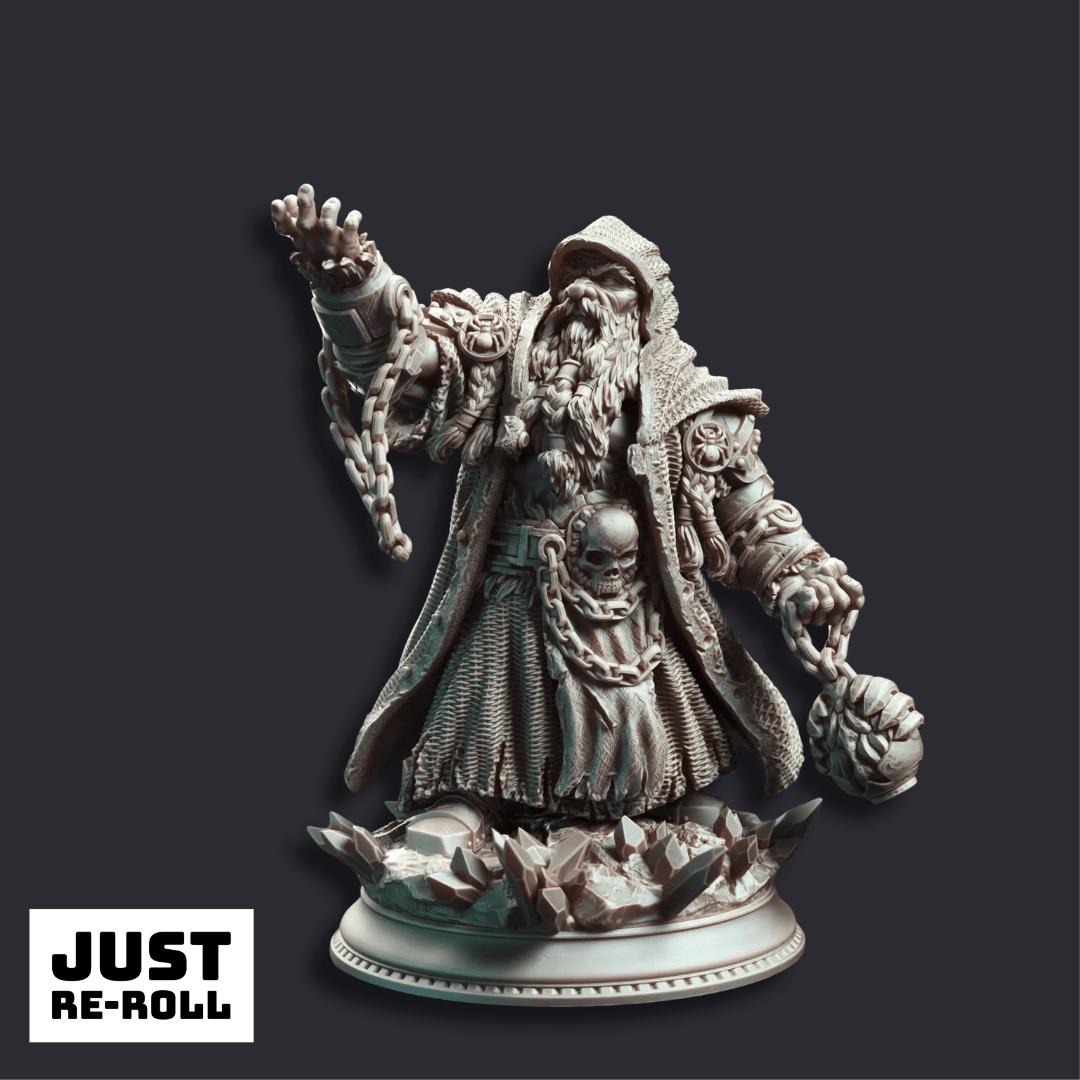Dorgrid Darnane Dark Dwarf Rune Sorcerer - 3D Printed Sorcerer Character Miniature