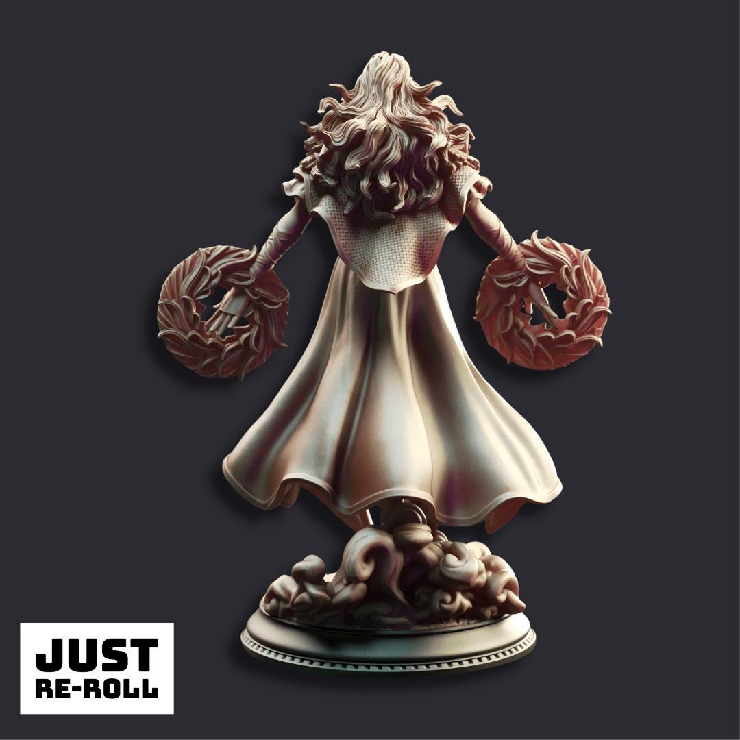 Tyria Ravensong Dark Sorcereress - 3D Printed Sorcerer Character Miniature