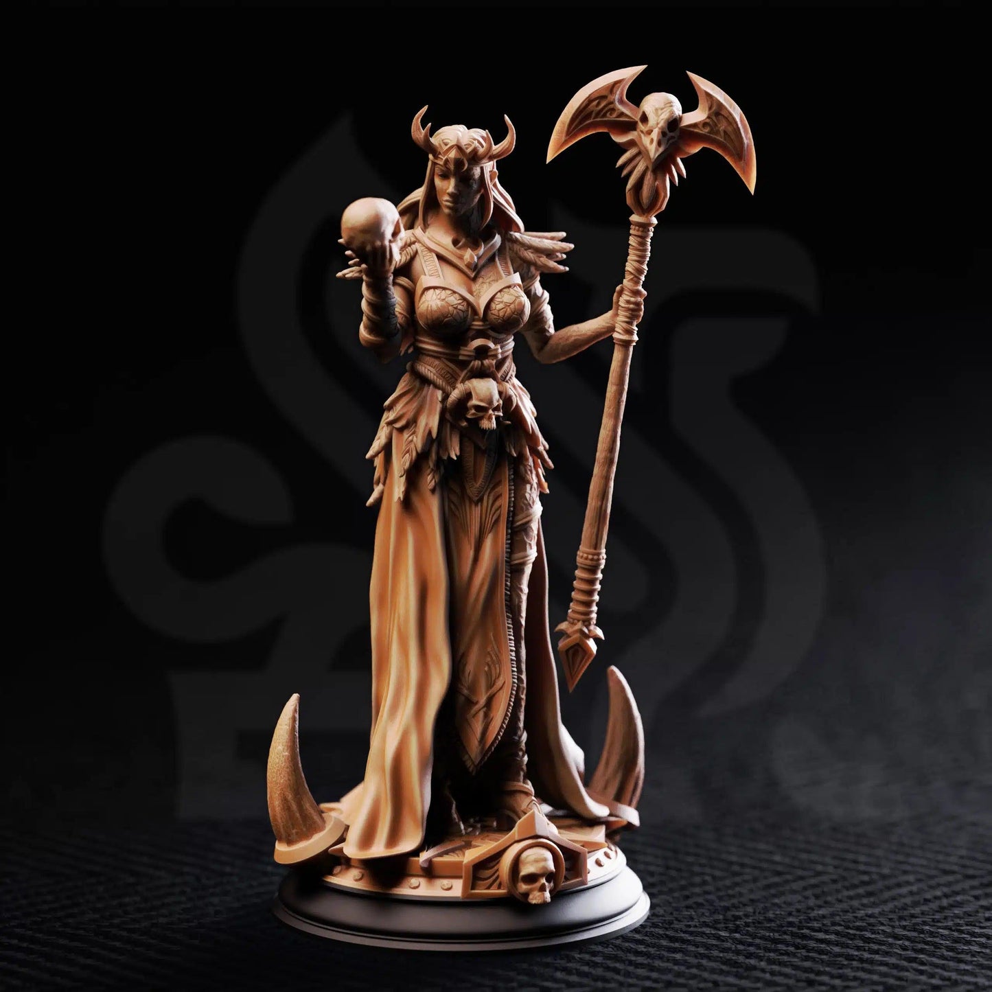 Hel Maiden of Death - 3D Printed Warlock Character Miniature