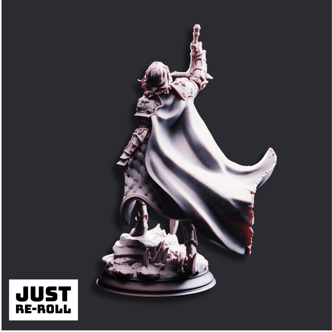 Jeanne du Lac Maiden of Justice - 3D Printed Paladin Character Miniature