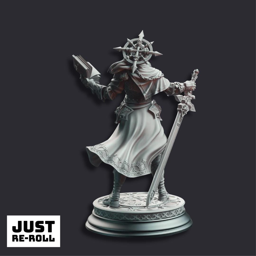 Johanna Saffron the Scorned Vengeance Paladin - 3D Printed Paladin Character Miniature
