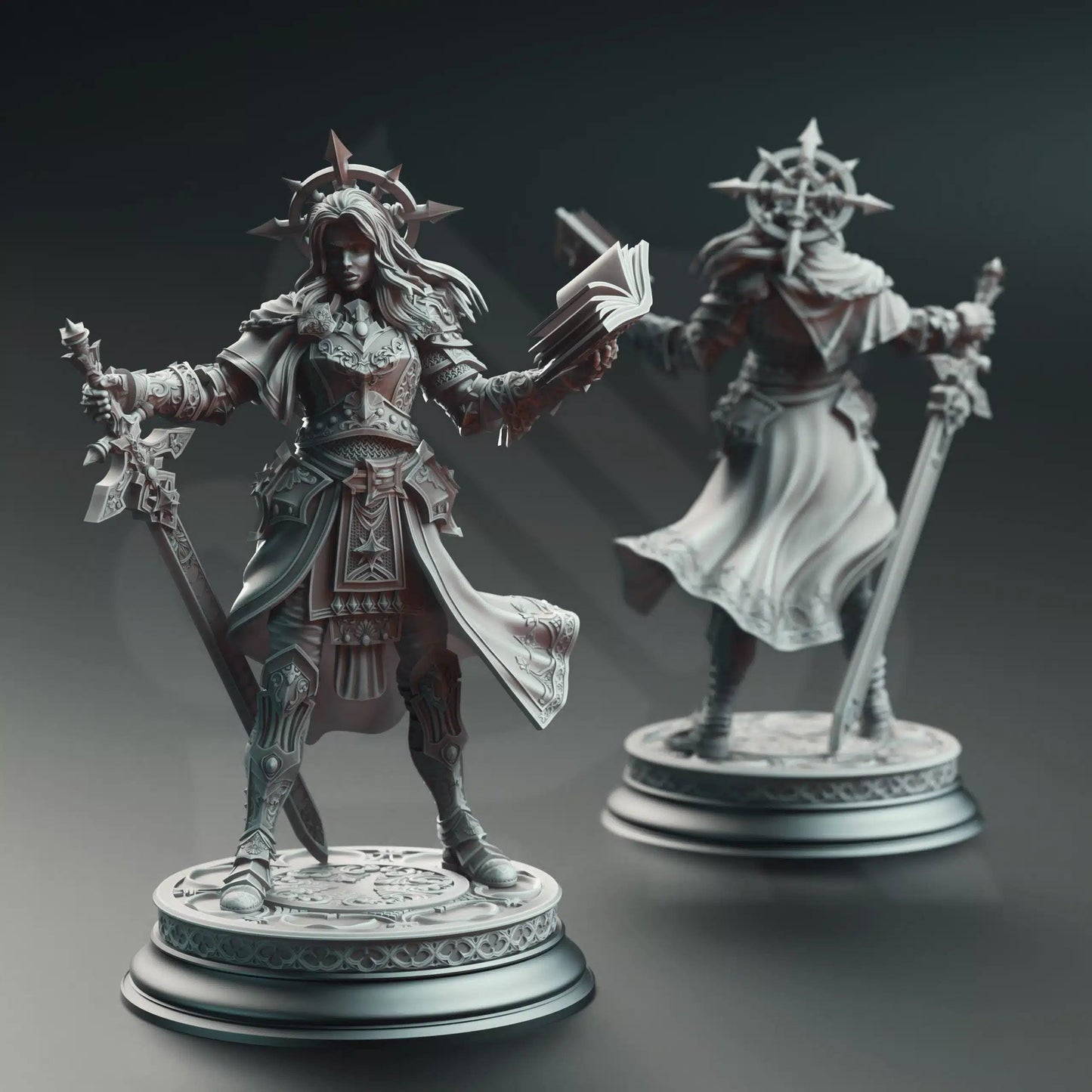 Johanna Saffron the Scorned Vengeance Paladin - 3D Printed Paladin Character Miniature