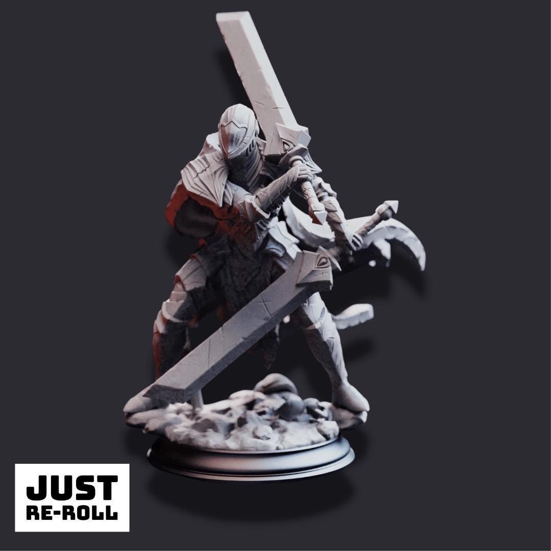 Valoris the Unscathed – Immortal Warrior - 3D Printed Fighter Character Miniature