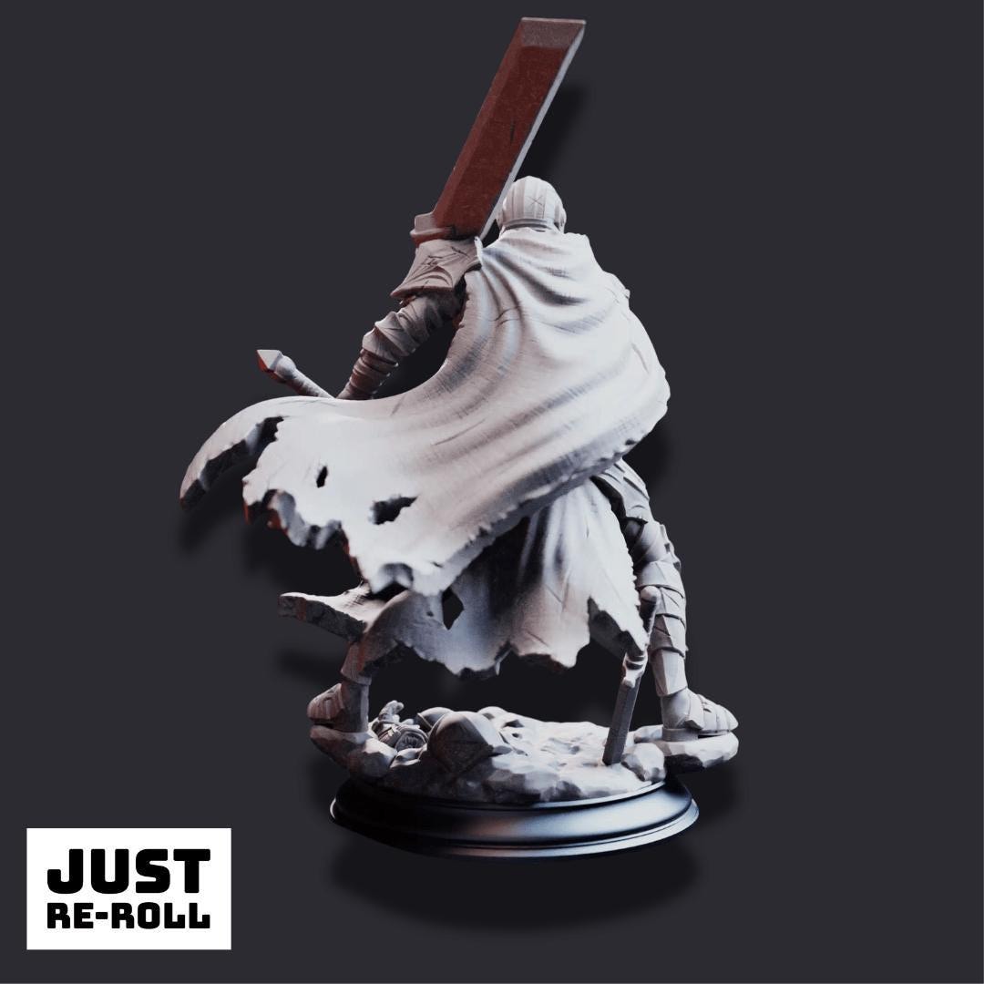 Valoris the Unscathed – Immortal Warrior - 3D Printed Fighter Character Miniature