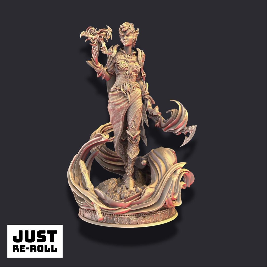 Rylena – Spellsword - 3D Printed Fighter Character Miniature