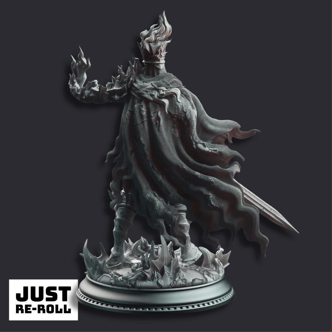 Ser Elias the Heartless The Burning Knight - 3D Printed Paladin Character Miniature