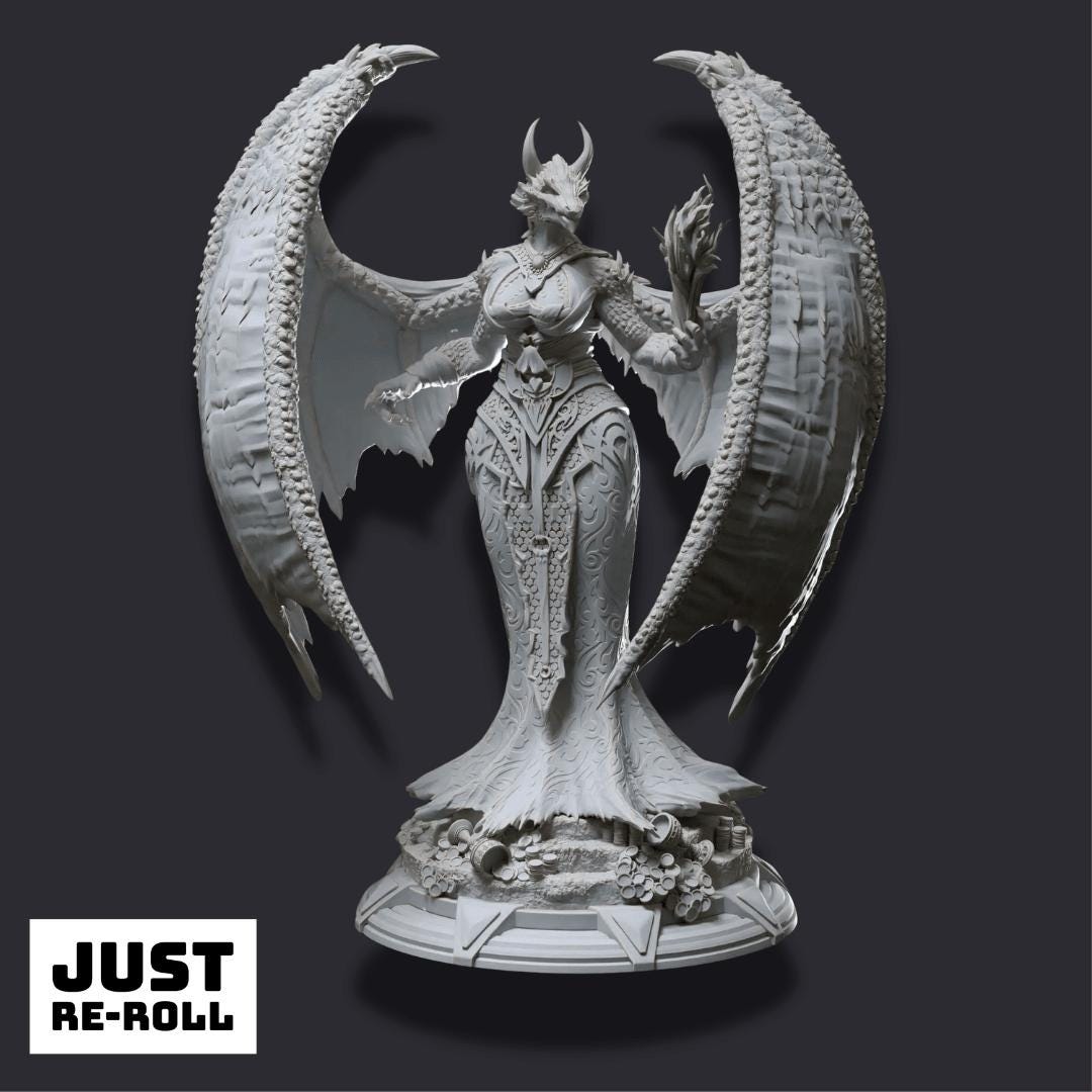 Tharvaya – Dragon Warlock - 3D Printed Warlock Character Miniature