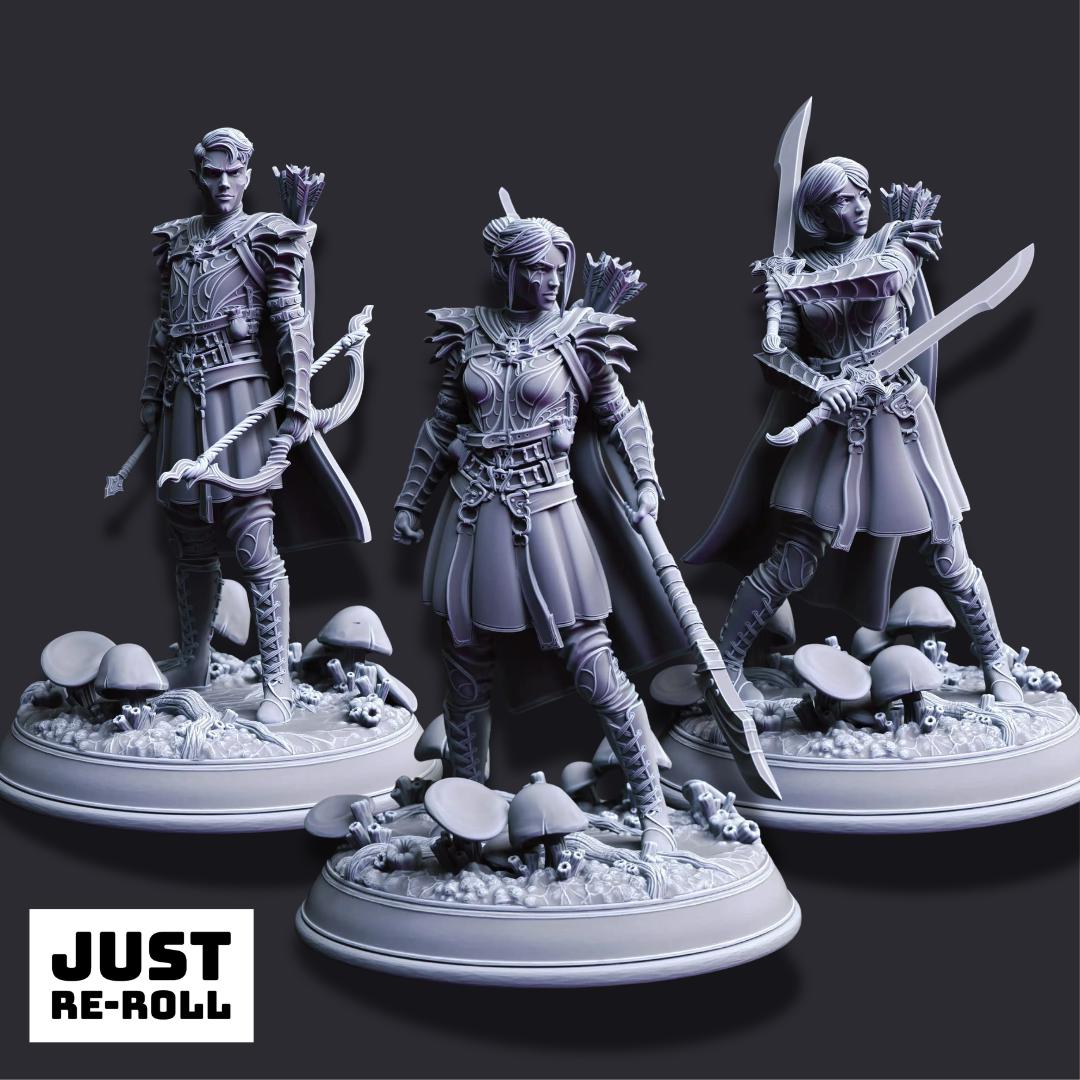 Irinax’s Chosen – Drow Soldiers - 3D Printed Fighter Character Miniature