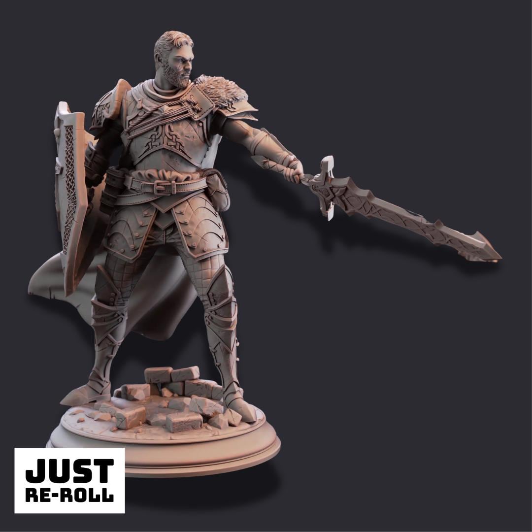 Lizarin – Paladin of Renmaeth - 3D Printed Paladin Character Miniature