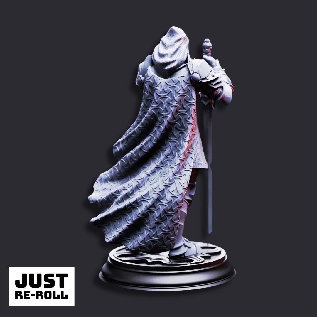 Visage The Faceless Knight - 3D Printed Fighter Character Miniature