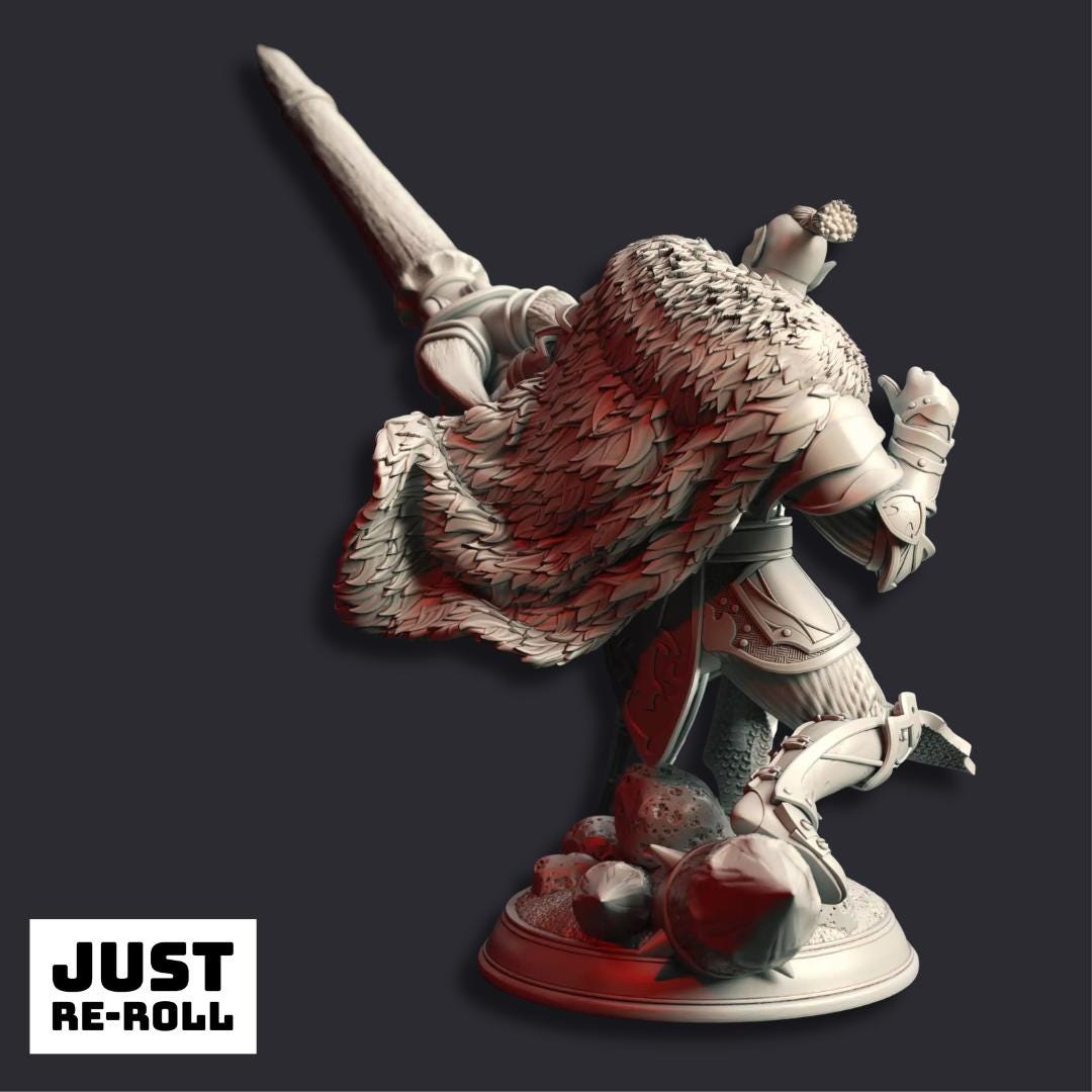 Vastergotten Grand Lancer - 3D Printed Barbarian Character Miniature