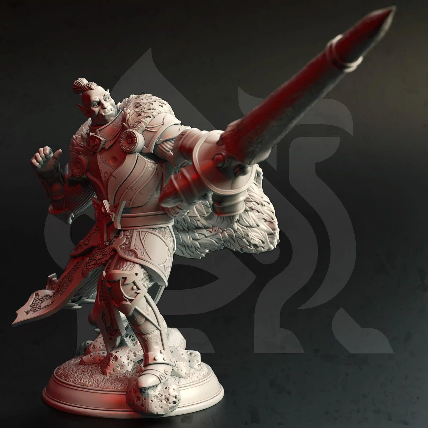 Vastergotten Grand Lancer - 3D Printed Barbarian Character Miniature