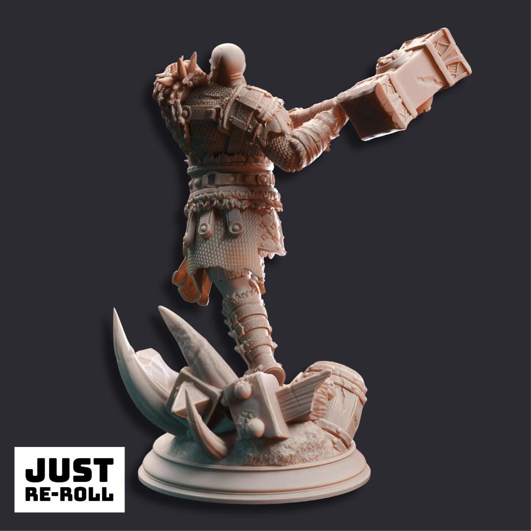 Froth the Furious - 3D Printed Barbarian Character Miniature