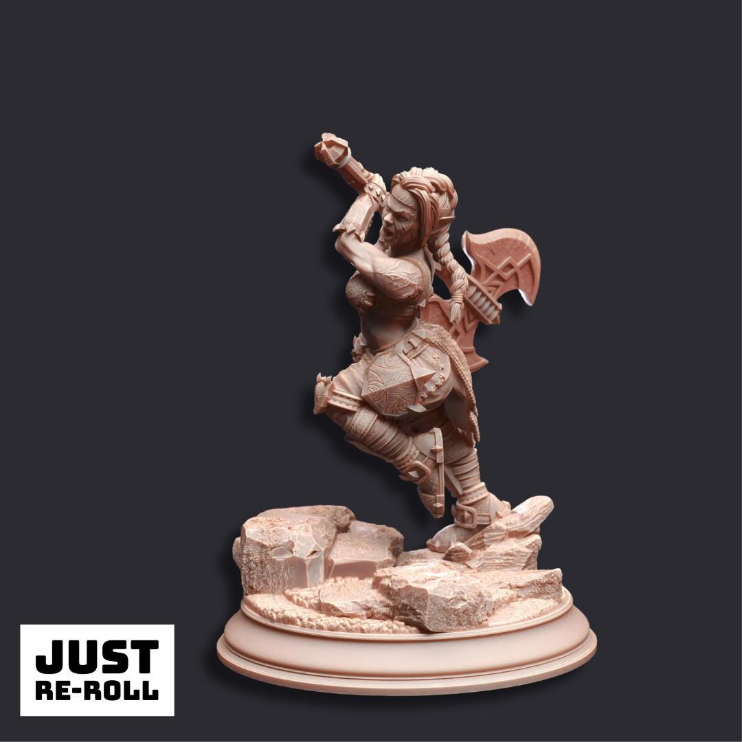 Gatha Duergar Battlerager Barbarian - 3D Printed Barbarian Character Miniature
