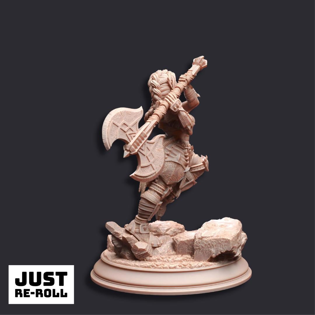 Gatha Duergar Battlerager Barbarian - 3D Printed Barbarian Character Miniature