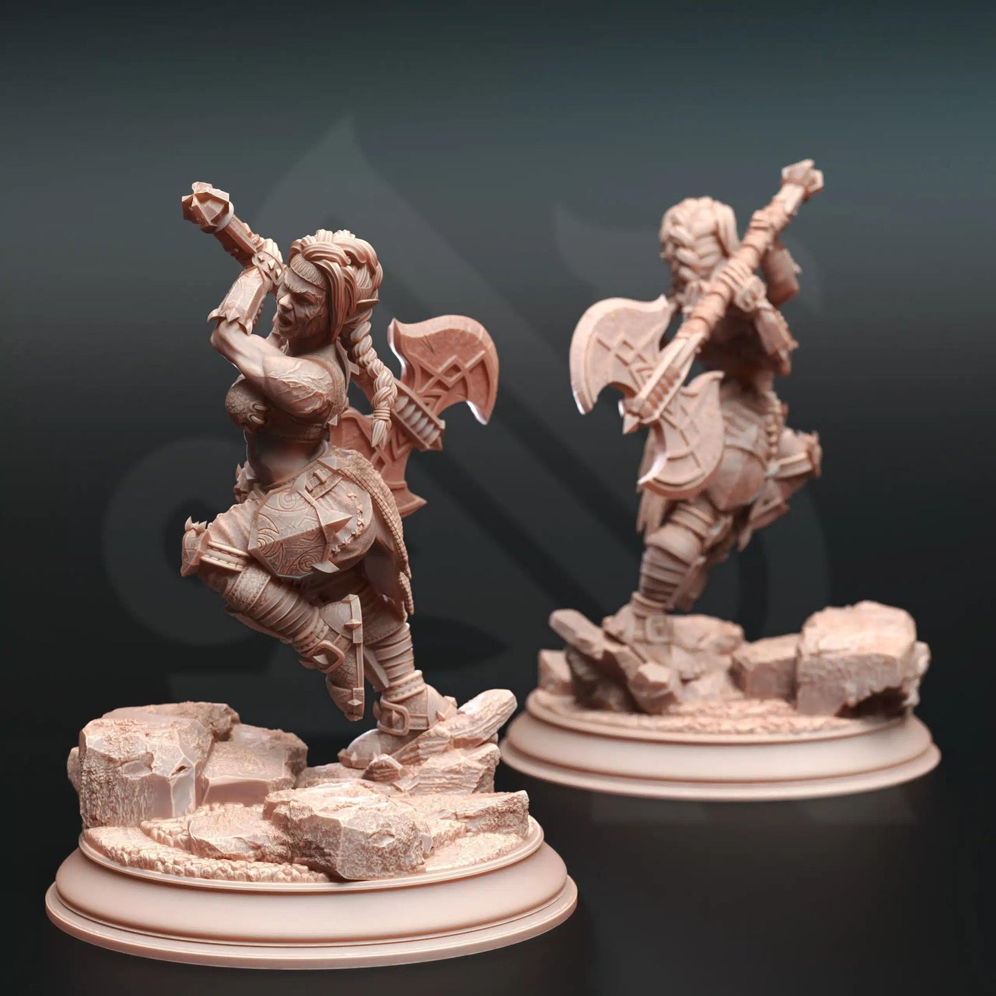 Gatha Duergar Battlerager Barbarian - 3D Printed Barbarian Character Miniature