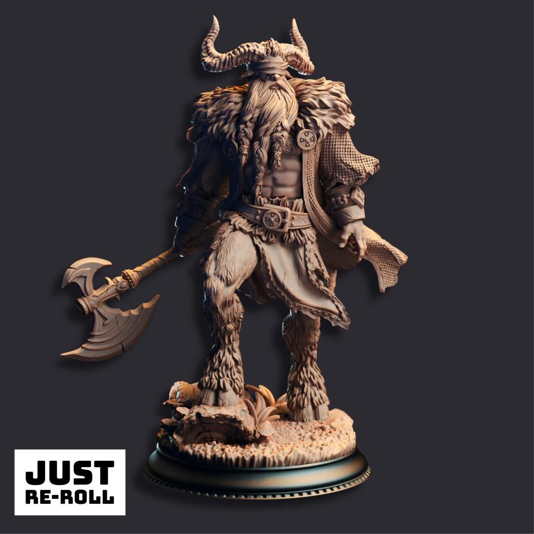 Jonah of the Badlands Satyr Mercenary - 3D Printed Barbarian Character Miniature