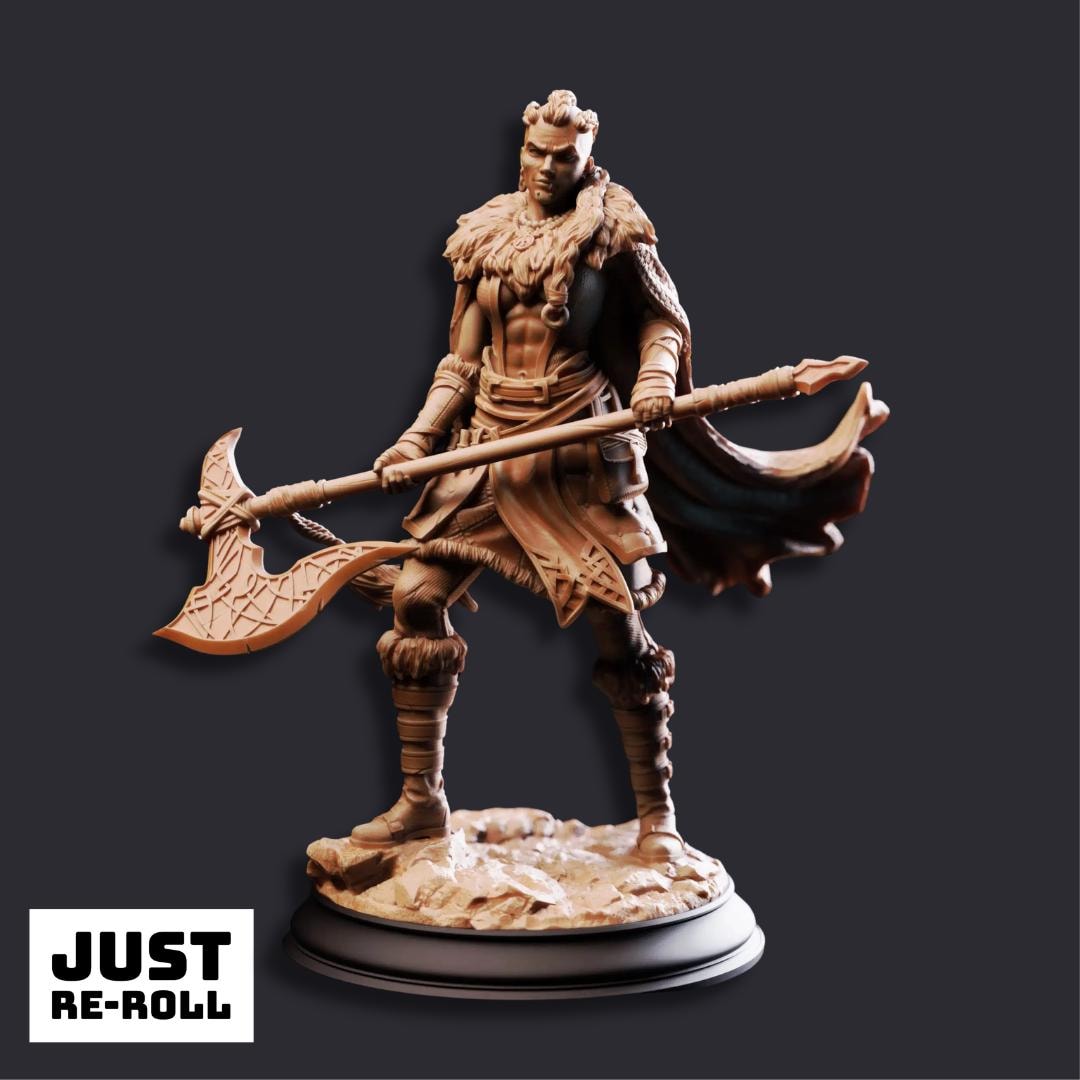 Gunnhildr Outlander Berserker -  3D Printed Barbarian Character Miniature