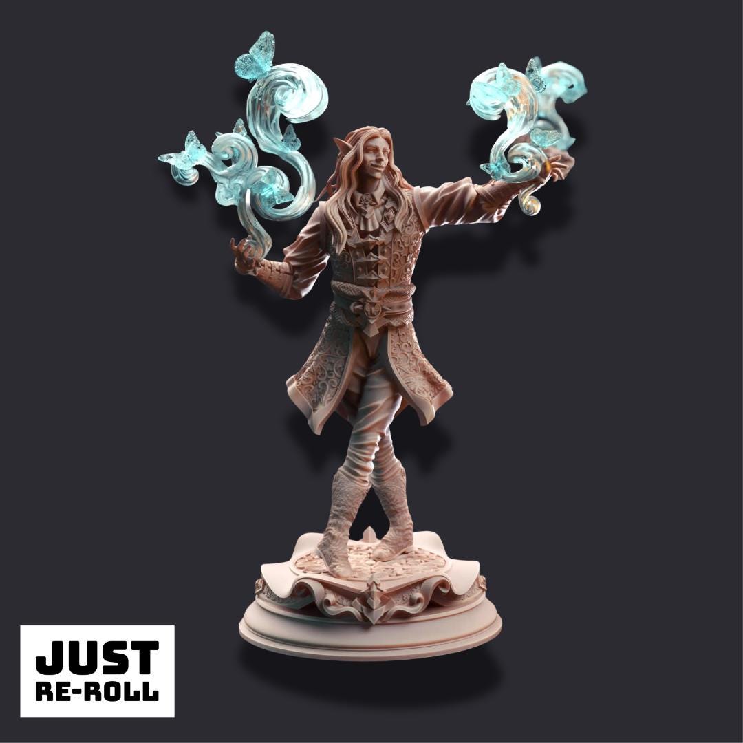 Thalorad “Goldhand” – Illustrious Elven Merchant - 3D Printed Sorcerer Character Miniature
